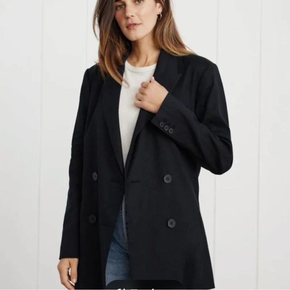 Jenni Kayne black linen KEATON suit. Blazer & pant